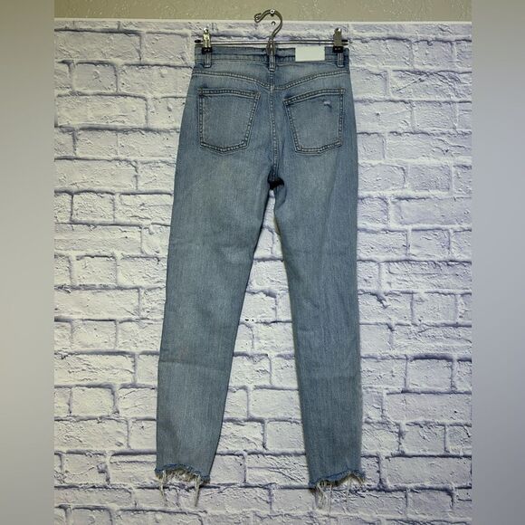 PISTOLA JEANS WOMENS SIZE 25 P6027AXS-WSP Distressed Raw Hem Straight - Picture 7 of 12